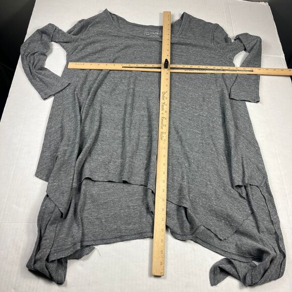 We The Free People Asymmetric Tunic Shirt Gray Laganlook Oversized Thermal L - Picture 5 of 10